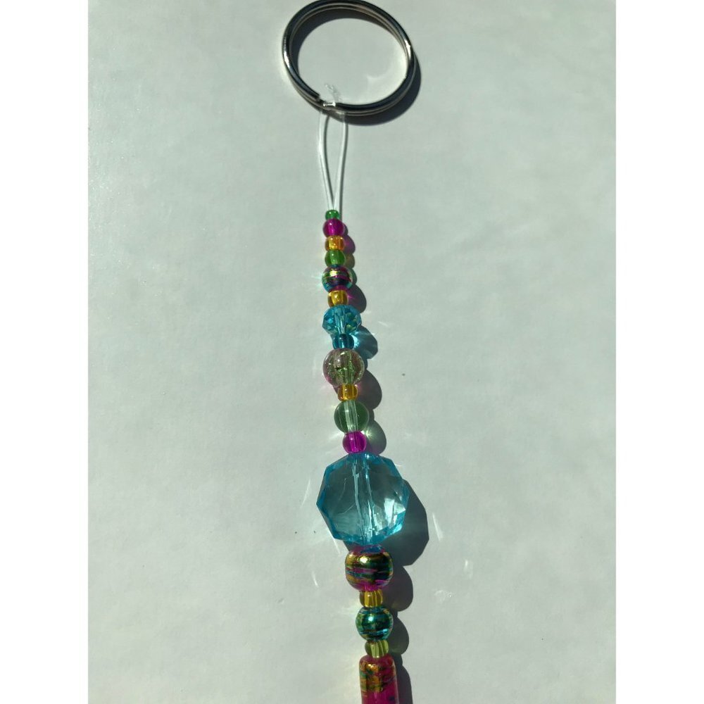 Beaded Suncatcher Yellow Pink Blue Crystal Prism Hanging Patio Decor Yard Art - Picture 4 of 7